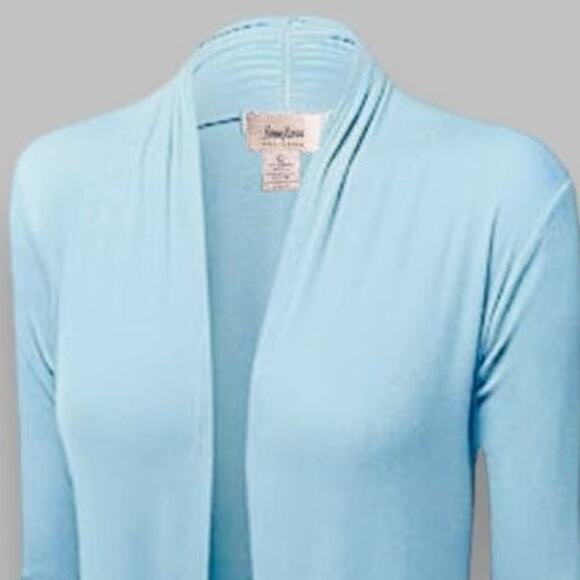Neiman Marcus Sky Blue Cotton Cardigan | Size L - Picture 2 of 7
